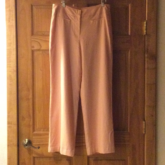 Chadwick’s of Boston Salmon Pink wide Leg Linen Bland Trousers 10 - Picture 8 of 8